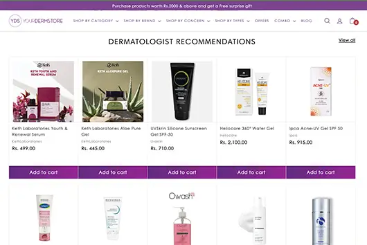 YourDermStore skincare product overview